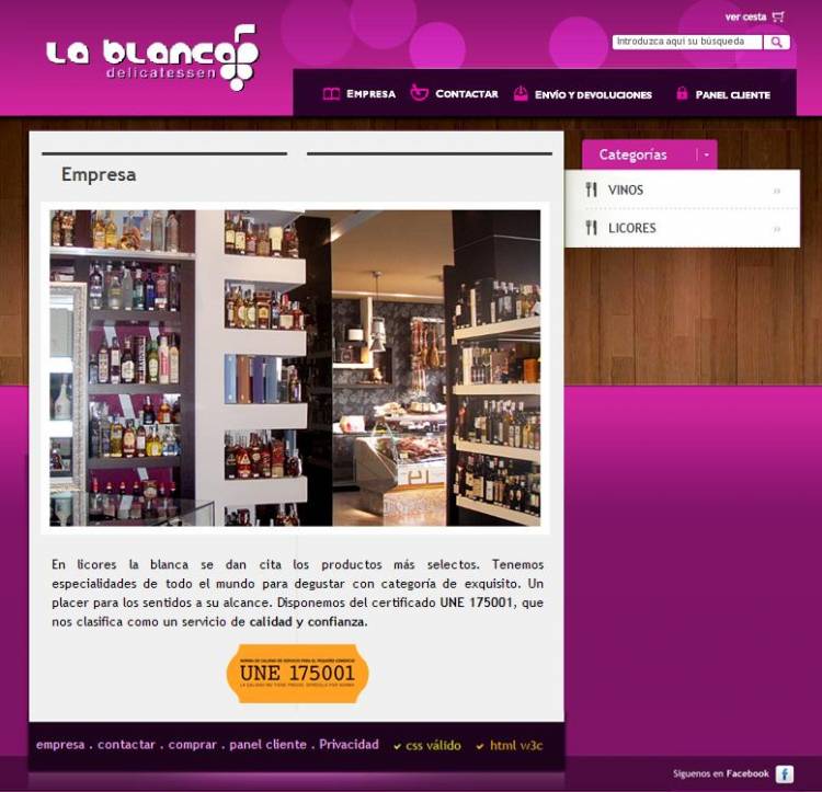 Web La Blanca Delicatessen