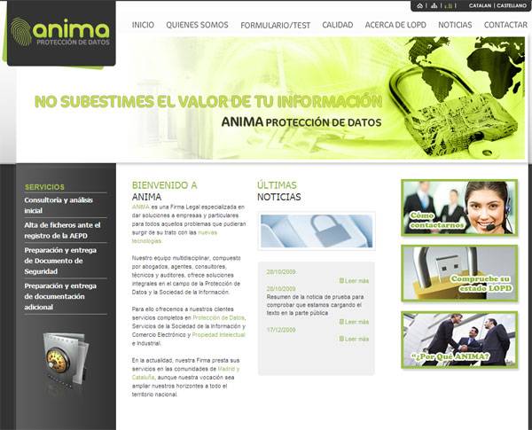 Web Anima Protección de Datos