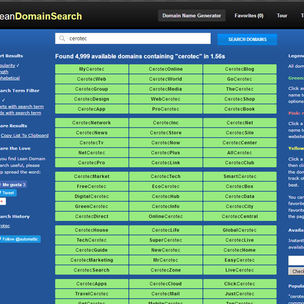 Galería fotos gratis Buscador de dominios libres : LeanDomainSearch