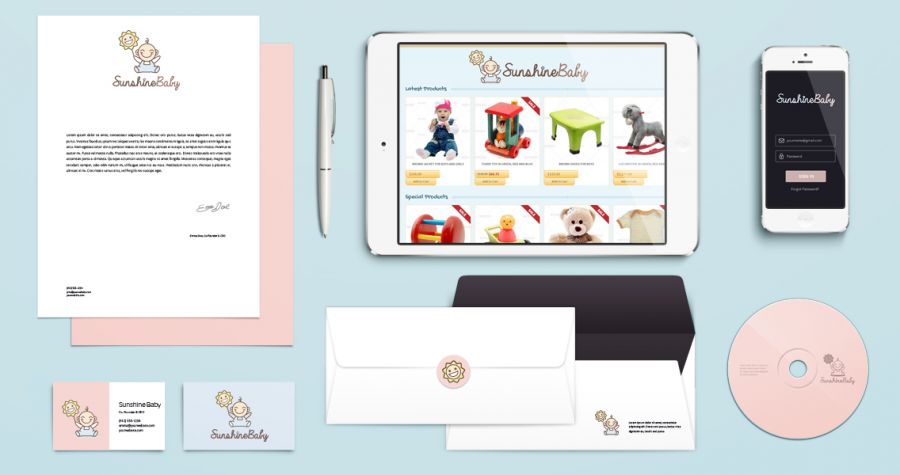 Diseño Logotipos Sunshine Baby