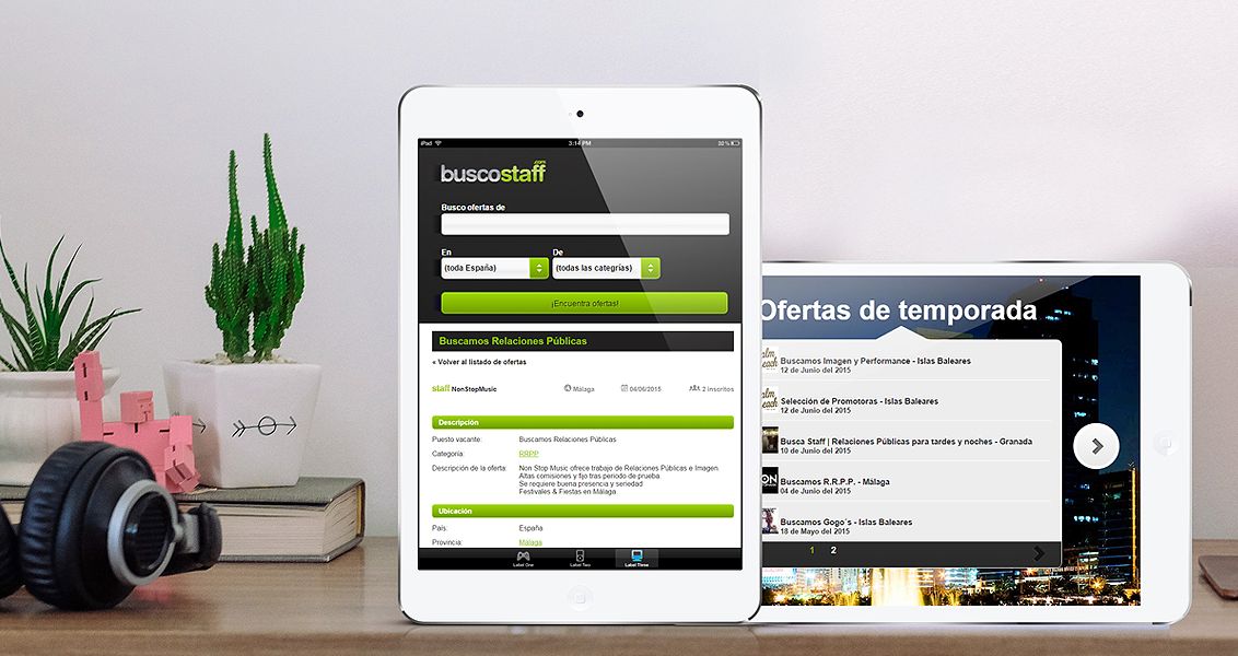 Portal Web - web responsive en dispositivo tablet